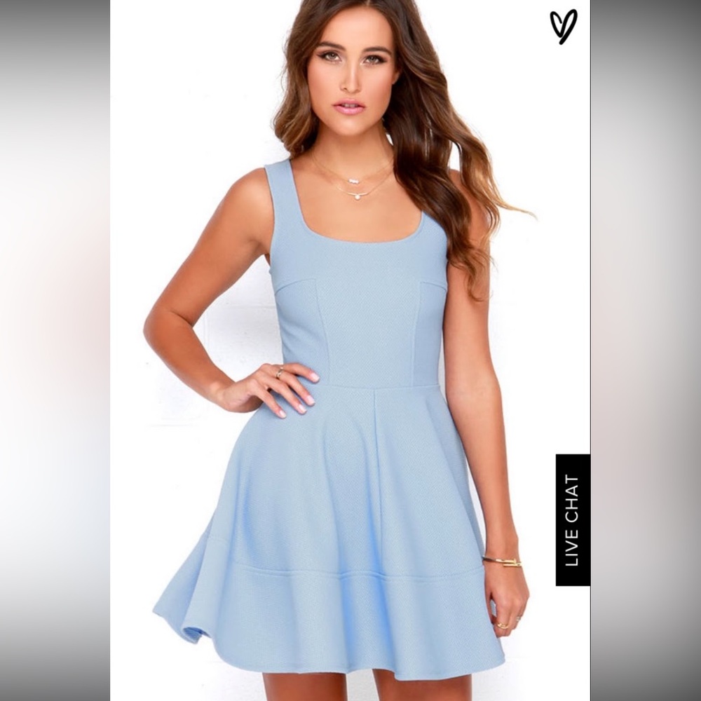 Lulu's Sky Blue Textured Dress